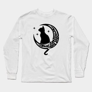 Celtic Moon Cat Long Sleeve T-Shirt